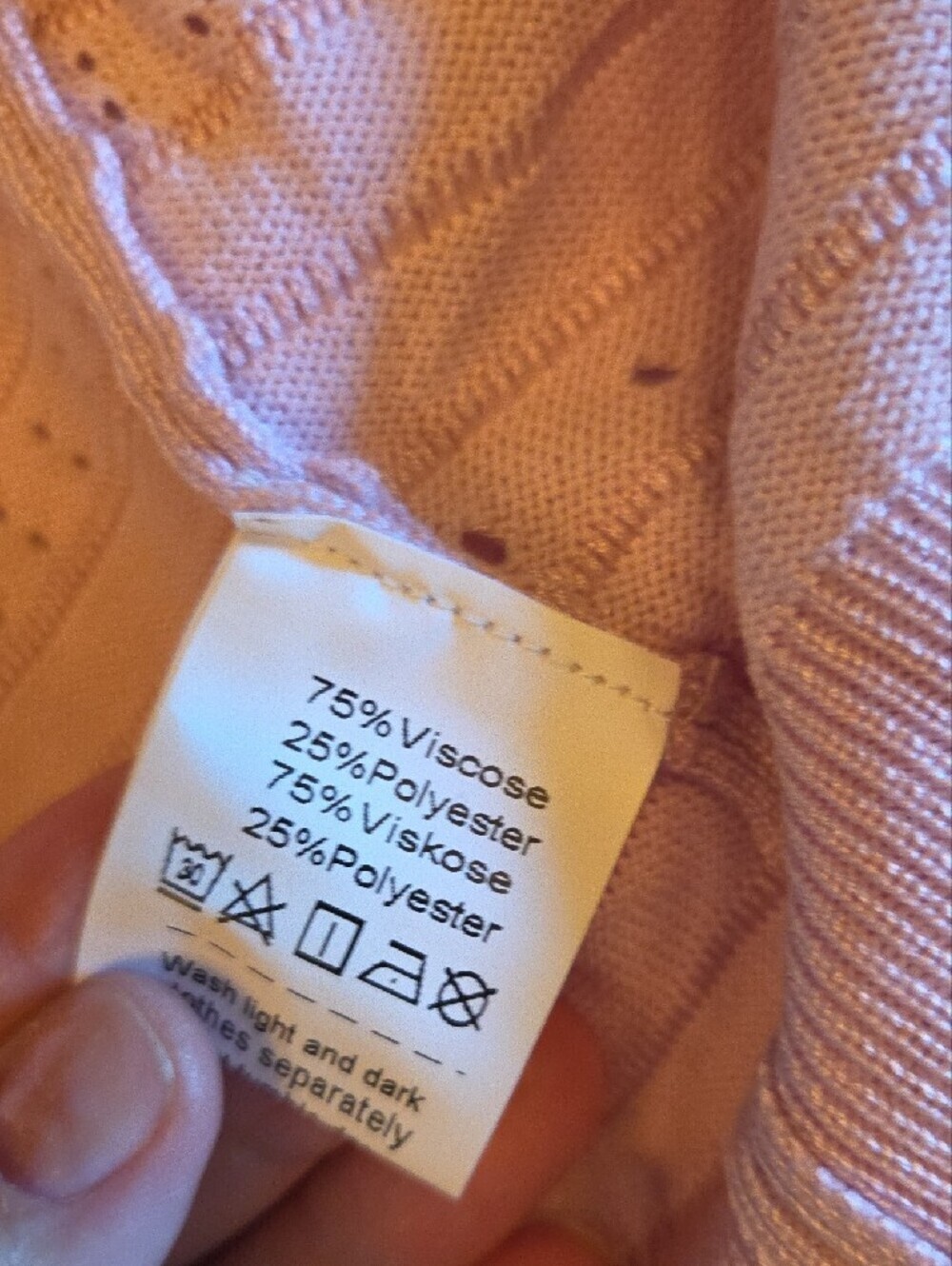 Grace Karin Pink Eyelet Knit Button-Front Cardigan Lg - Picture 4 of 4
